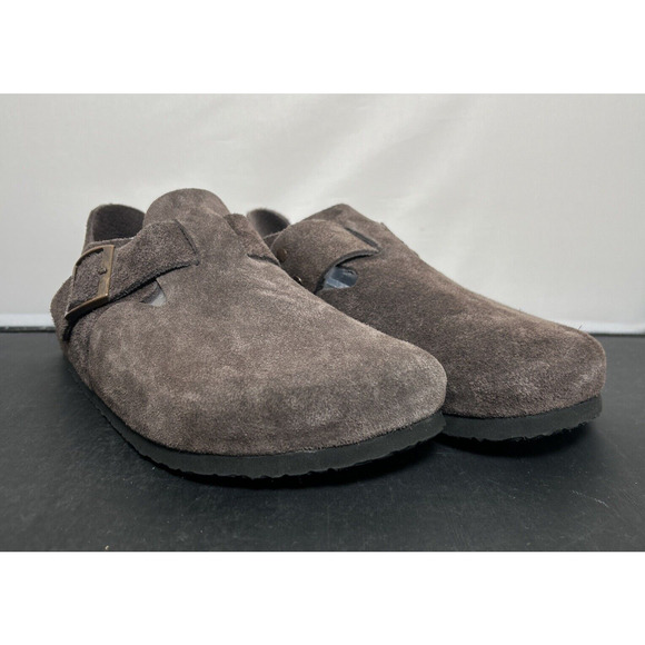 Klukge Boston Clogs for Men & Women Suede Soft Leather Clogs Size 11 Drk Brwn - Picture 2 of 14